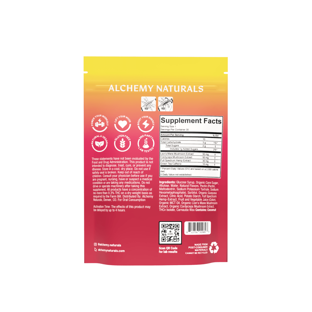 6-Pack: Alchemy Naturals CBD Uplift Gummies for Mood and Workout