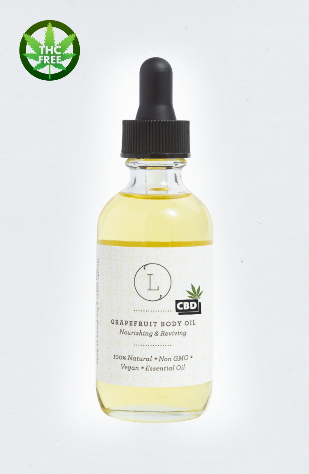 CBD Natural Body Oil with CBD, Grapefruit Moisturizing Body Oil (THC free)