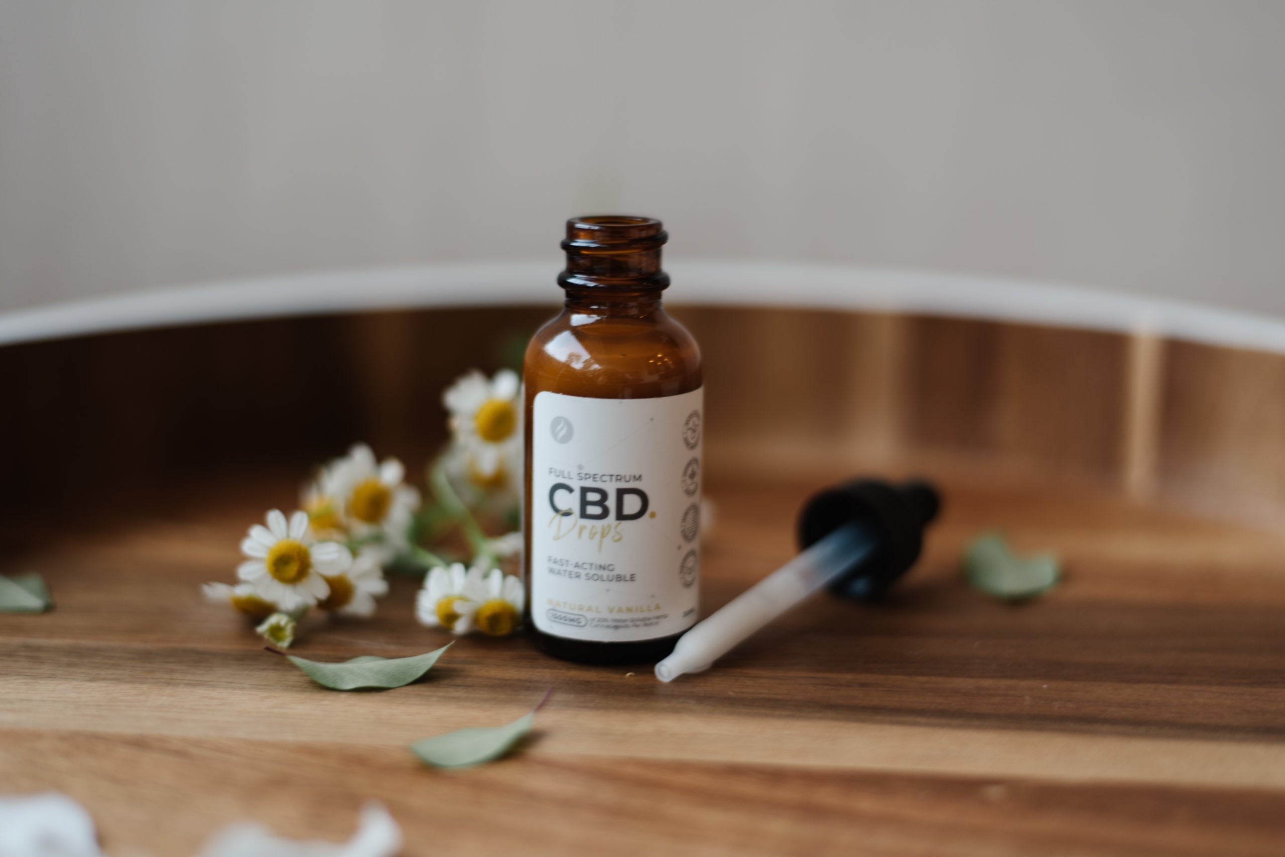 Natural Vanilla Water Soluble Full Spectrum CBD Drops (1,500mg) - 30mL