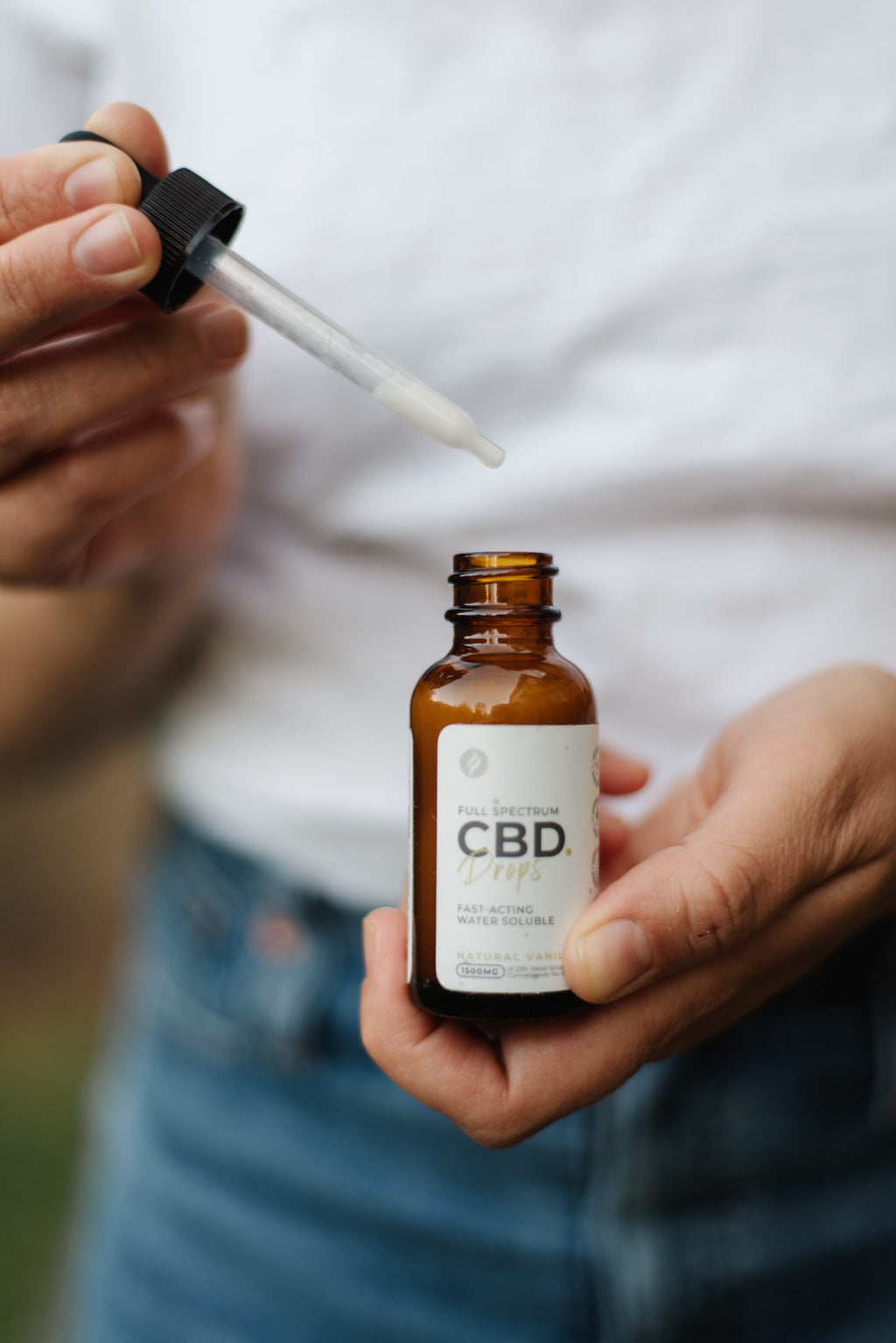 Natural Vanilla Water Soluble Full Spectrum CBD Drops (1,500mg) - 30mL