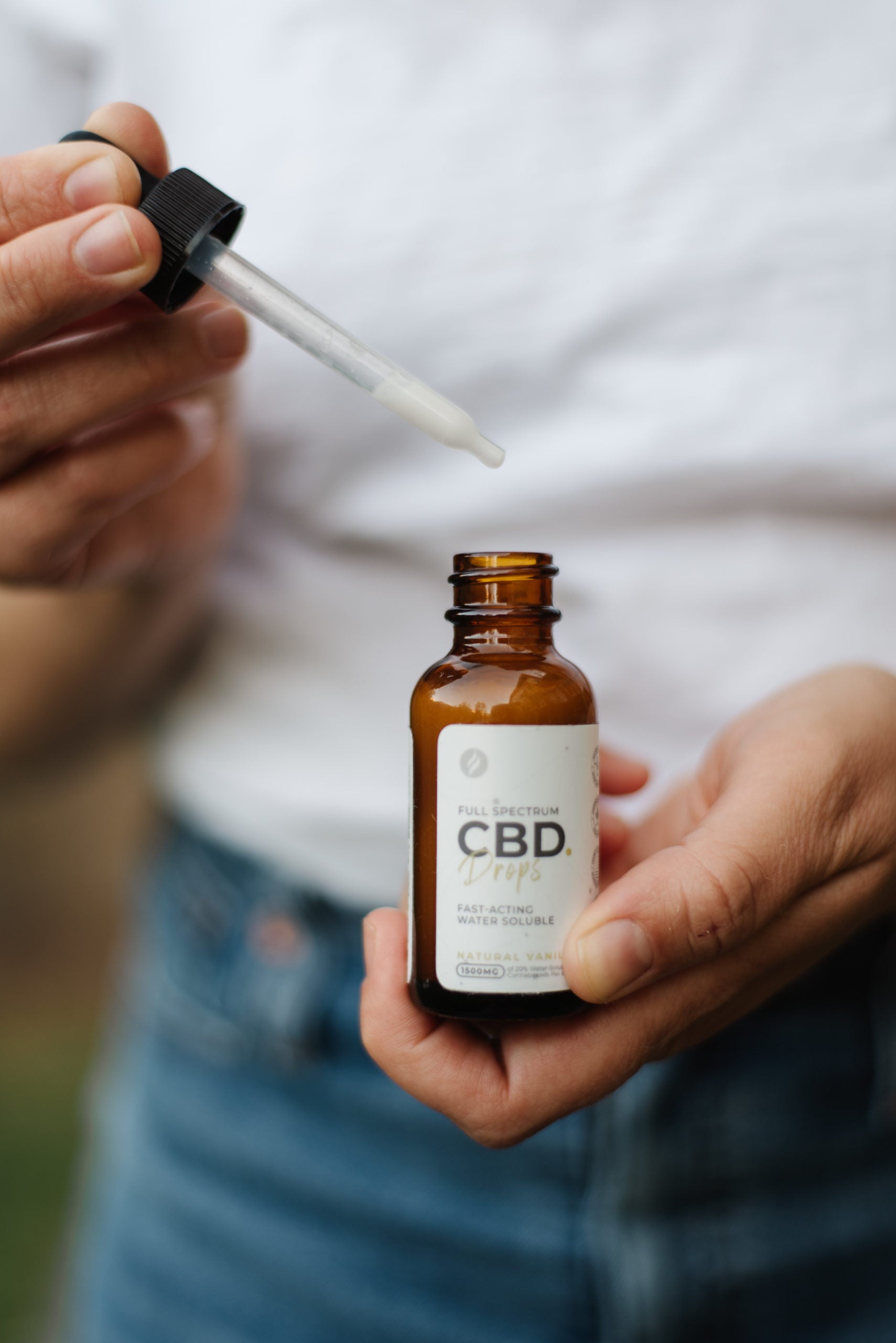 Natural Vanilla Water Soluble Full Spectrum CBD Drops (1,500mg) - 30mL