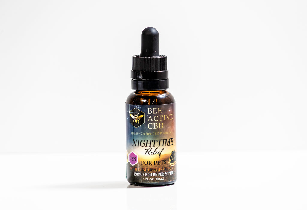 Bee Active Nighttime Relief Pet Tincture — Full Spectrum CBD + CBN - Bone Broth