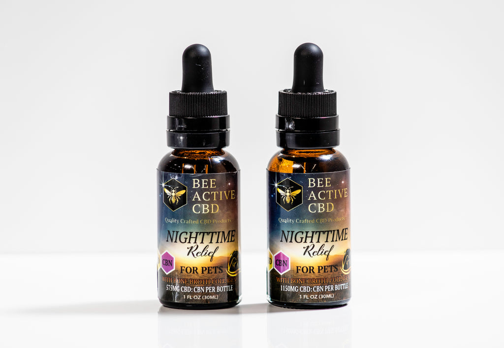 Bee Active Nighttime Relief Pet Tincture — Full Spectrum CBD + CBN - Bone Broth