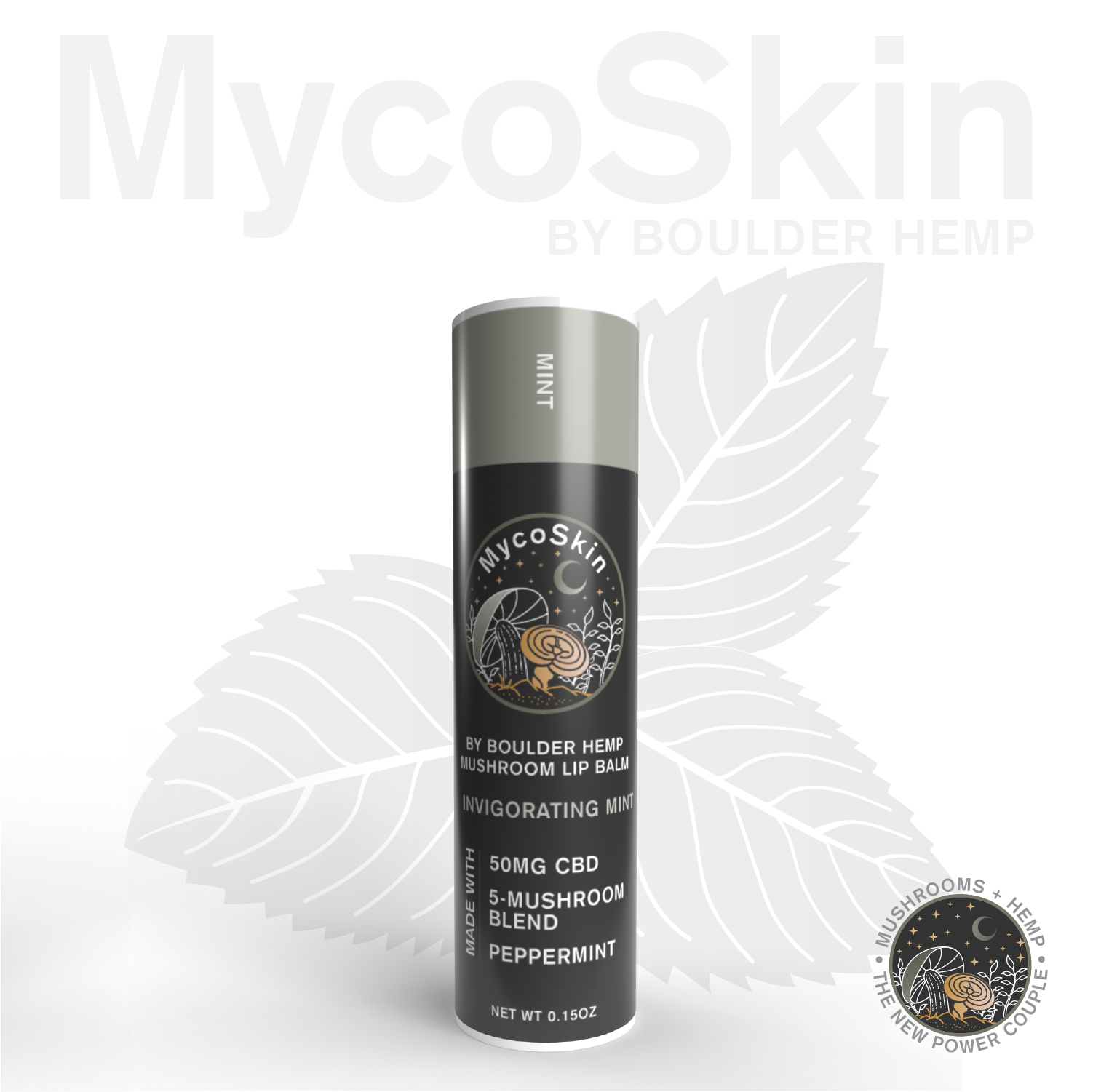 Wholesale Invigorating Peppermint 50mg CBD + MushroomLip Balm