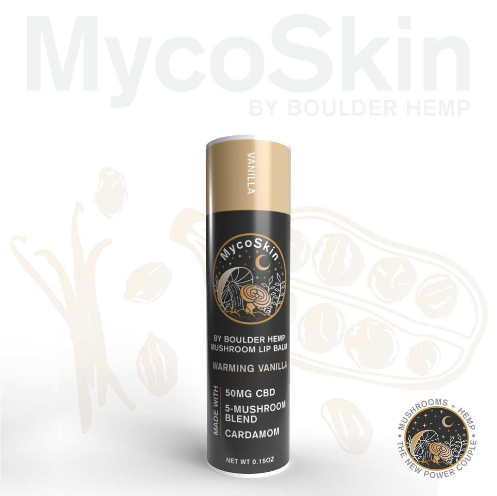 Warming Vanilla Cardamom 50mg CBD + Mushroom Lip Balm