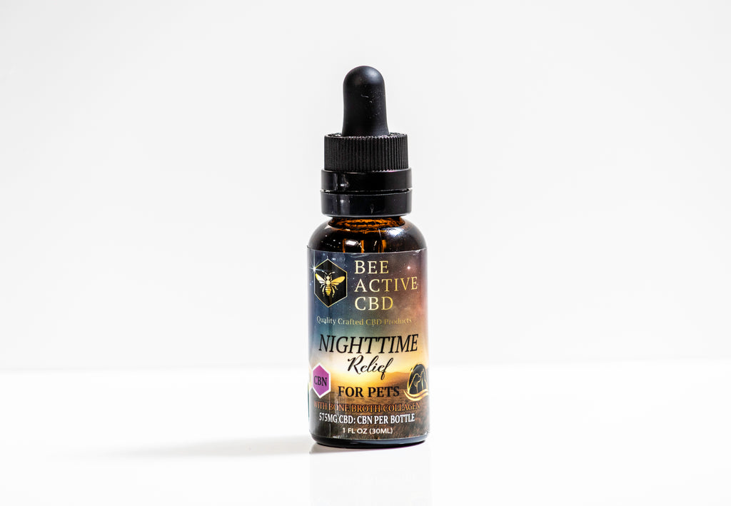 Bee Active Nighttime Relief Pet Tincture — Full Spectrum CBD + CBN - Bone Broth
