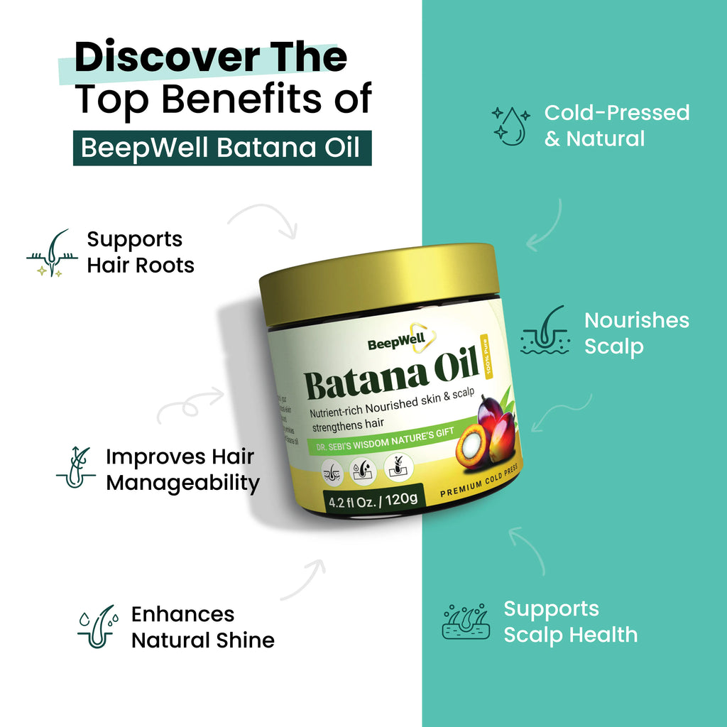 Natural Batana Oil from Honduras (4.2 fl oz) – Dr. Sebi Inspired Hair & Scalp Nourishment  – Unrefined Formula for Hydrated, Healthy-Looking Hair